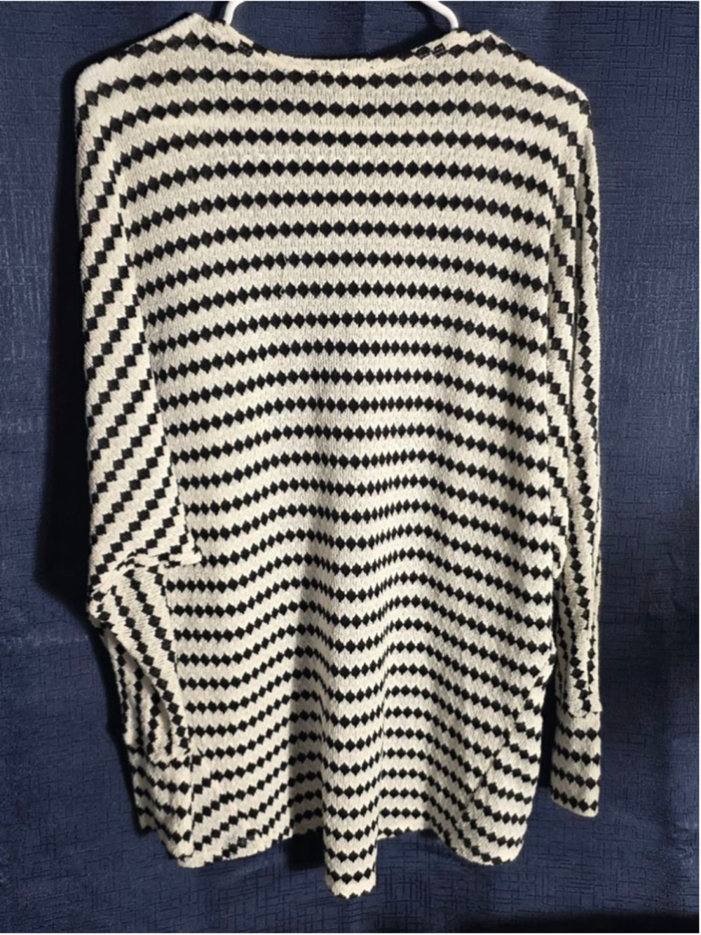 Women's Freshman Black & White Striped Cardigan S vintage retro 90's y2k coastal - Picture 4 of 4